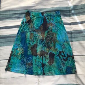 EUC Kasper Abstract Print Midi Skirt • Size S • Fun and Vibrant Print!